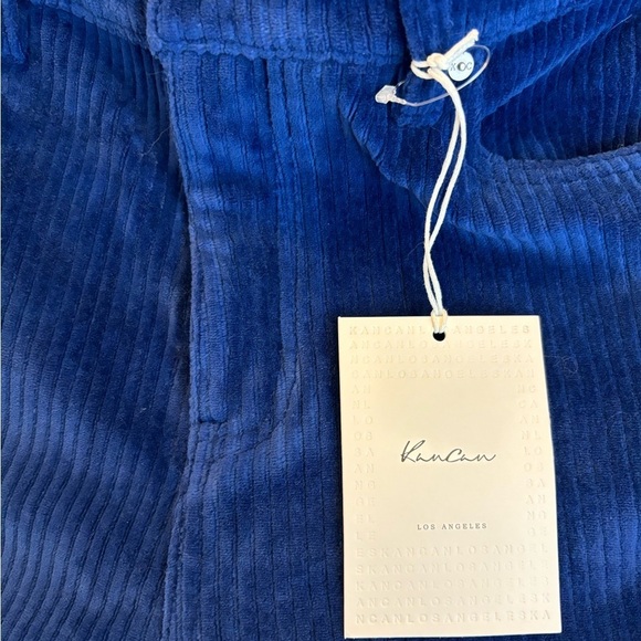 NWT KanCan Blue Loose Leg Corduroy Crop Ankle Pants - Picture 2 of 8